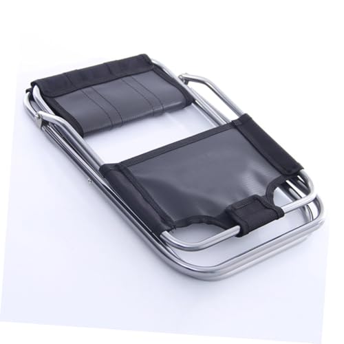 CLISPEED Klappbarer Angelstuhl aus Aluminiumlegierung mit Rückenlehne Ultraleichter Campingstuhl Faltbar Tragbarer Outdoor Hocker für Angeln Wandern und Reisen Mittelgroß Schwarz Silber von CLISPEED