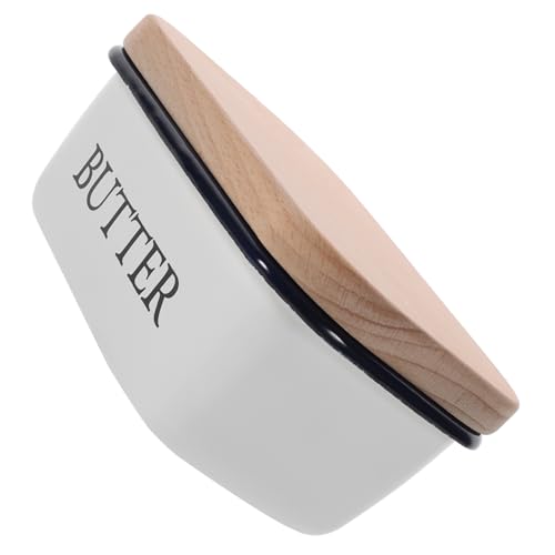 CLISPEED Kleine Butterdose aus Emaille mit Holzdeckel Quadratische Aufbewahrungsbox Frische Butter und Käseaufbewahrung Langlebig Geruchsneutral Kühl Geeignet CLISPEED Kleine Butterdose aus Emaille mit Holzdeckel Quadratische Aufbewahrungsbox Frische Butter und Käseaufbewahrung Langlebig Geruchsneutral Kühl Geeignet von CLISPEED