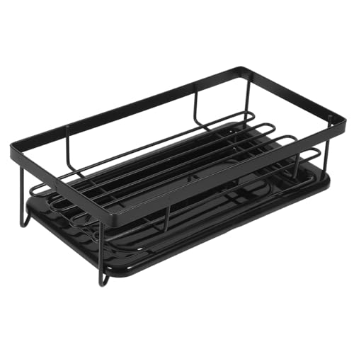 CLISPEED Küchen Spüle Schwammhalter mit Abtropffläche Metall Ablage Organizer für Waschmittel Aufbewahrung Platzsparend Modern für Arbeitsplatte und Spülbecken Schwarz CLISPEED Küchen Spüle Schwammhalter mit Abtropffläche Metall Ablage Organizer für Waschmittel Aufbewahrung Platzsparend Modern für Arbeitsplatte und Spülbecken Schwarz von CLISPEED