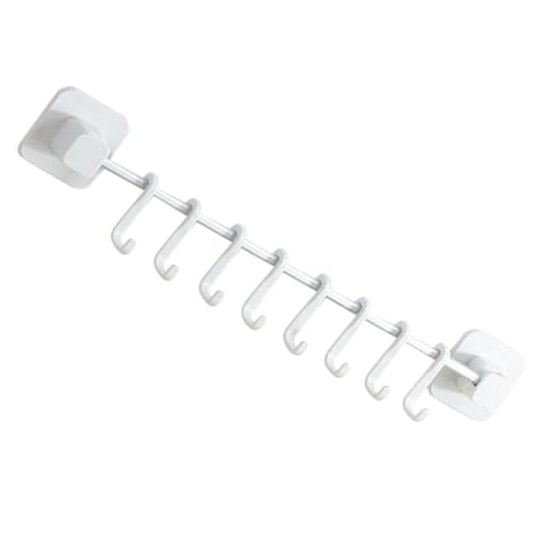 CLISPEED Küchenutensilienhalter Wand ohne Bohren Haken Weiß Mehrzweck Küchen Organizer Hängeregal für Töpfe Handtücher Becher Schlüssel und Besteck zur Platzsparenden Wandaufbewahrung von CLISPEED