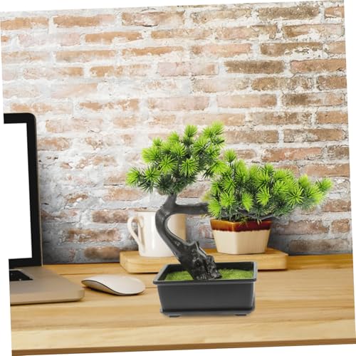 CLISPEED Künstlicher Bonsai Kiefernbaum Realistische Grüne Topfpflanze Pflegeleicht für Wohnzimmer Büro Dekoration Geschenk Feng Shui Deko Kunstpflanze ohne Gießen von CLISPEED