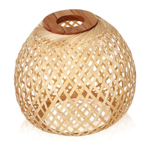CLISPEED Lampenschirm Deckenlampe Geflochten Rattan Hängelampe Licht Wohnzimmer Schlafzimmer Esszimmer Dekoration Natürlich Robust von CLISPEED