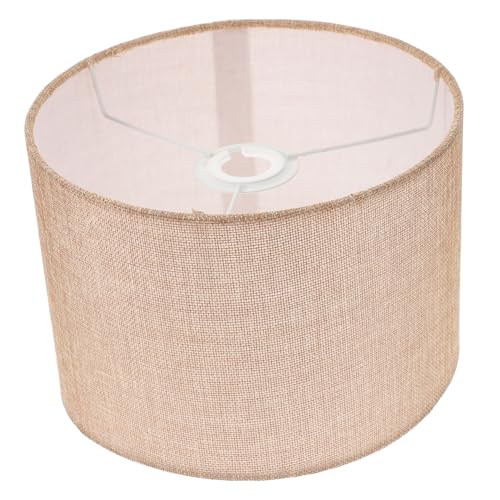 CLISPEED Lampenschirm Zylindrischer Stoffschirm Beige für Tisch und Stehlampe Nachttischlampe Rustikaler Lampenschirm aus Leinen Einfache Installation Lichtschutz Wohnzimmer Schlafzimmer von CLISPEED