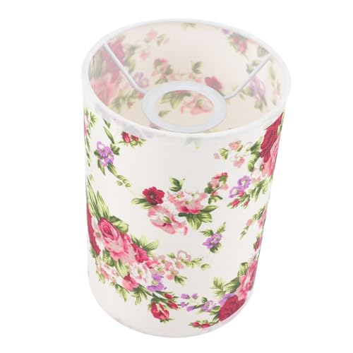 CLISPEED Lampenständer Lampenschirm Leinen für Tisch und Stehlampe Eleganter Lampenschirm mit Rosendesign Dekorativ und Langlebig für Schlafzimmer und Wohnzimmer von CLISPEED