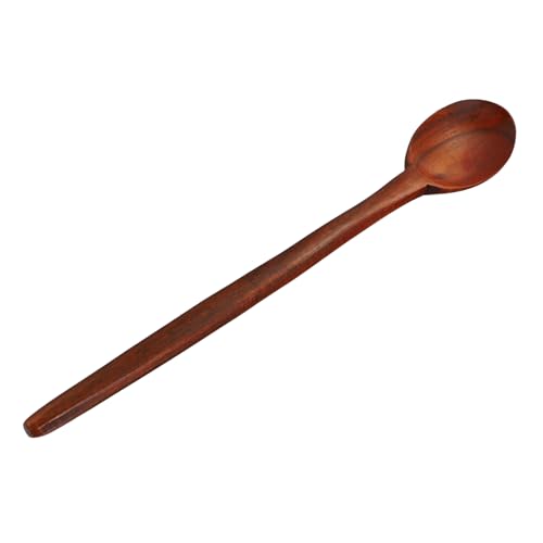 CLISPEED Langer Holzkochlöffel aus Teakholz Hitzebeständiger Küchenlöffel mit Langem Griff Robuster Holzschöpflöffel für Suppen und Saucen Natürlicher Kochlöffel für Komfortables Servieren von CLISPEED