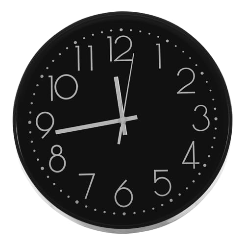 CLISPEED Leise Verschleißfeste Wanduhr mit Großen Arabischen Zahlen Geräuschloses Uhrwerk Modernes Design für Wohnzimmer Schlafzimmer Büro und Umgebungen von CLISPEED