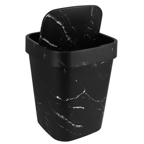 CLISPEED Marmorierter Mülleimer mit Klappdeckel Kleiner Abfallbehälter für Badezimmer Küche Büro Eleganter Müllcontainer für Wohndesign CLISPEED Marmorierter Mülleimer mit Klappdeckel Kleiner Abfallbehälter für Badezimmer Küche Büro Eleganter Müllcontainer für Wohndesign von CLISPEED