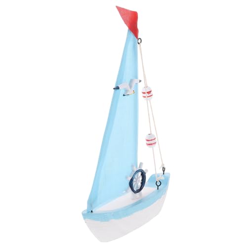 CLISPEED Mediterranes Holz Segelboot Modell Dekofigur Handgefertigt Mediterraner Stil Wohnkultur Schreibtisch Ornament Geschenkidee für Büro und Zuhause von CLISPEED