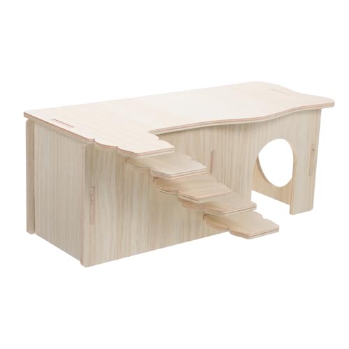 CLISPEED Mehrzimmer Holz Mausversteck für Kleine Haustiere Multifunktionales Hamsterhaus mit Schlafnest Innenbereich Geeignet DIY für Zwerghamster und Meerschweinchen von CLISPEED