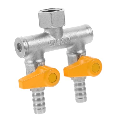 CLISPEED Messing Schlauchverteiler Wege Gartenschlauch Verteiler mit Absperrventilen Außengewinde Anschluss Separate Wasserflusskontrolle für Außenwasserhähne und Bewässerungssysteme von CLISPEED