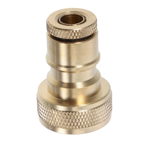 CLISPEED Messing Waschmaschinen Schlauchanschluss mit Antifall Stopventil Gartenschlauch Adapter Schnellkupplung Stabiler Auslaufsicherer Anschluss Einfache Montage Inklusive Dichtung von CLISPEED
