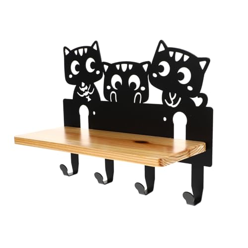 CLISPEED Metall Holz Wandhaken Kleiderhaken Katzenform Haken Garderobenständer Aufbewahrung Regal Haken Kreatives Design Für Flur Schlafzimmer Badezimmer CLISPEED Metall Holz Wandhaken Kleiderhaken Katzenform Haken Garderobenständer Aufbewahrung Regal Haken Kreatives Design Für Flur Schlafzimmer Badezimmer von CLISPEED