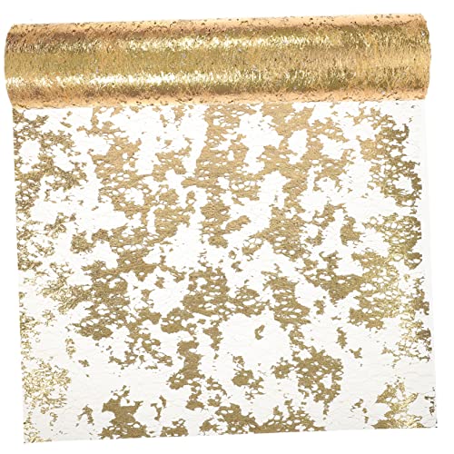 CLISPEED Metallic Tischläufer aus Wiederverwendbar für Hochzeitsdekoration Tischdeko und Blumengeschenke Verpackungsnetz Goldene von CLISPEED