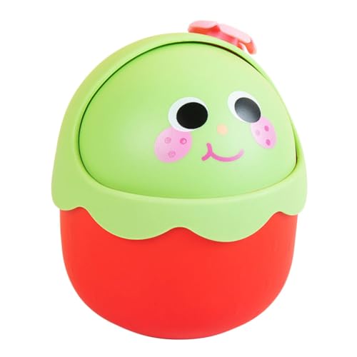 CLISPEED Mini Desktop Mülleimer mit Deckel Kompakter Süßer Cartoon stil Abfallbehälter aus Robustem PP für Büro Schlafzimmer Bad Kleiner Dekorativer Tisch Abfalleimer für Ordnung von CLISPEED