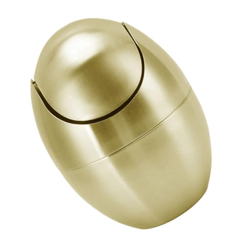 CLISPEED Mini Müllbehälter mit Deckel Kompakt und Elegant Goldfarben für Schreibtisch Badezimmer Büro Platzsparend und Pflegeleicht Vielseitig als Abfall oder Aufbewahrungsbehälter Geeignet von CLISPEED