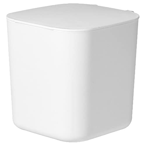 CLISPEED Mini Mülleimer mit Deckel für Desktop Kleiner Abfallbehälter für Küche Büro und Schlafzimmer Praktischer Tischmülleimer aus Sicherem Weißer Tischabfalleimer mit Einfacher CLISPEED Mini Mülleimer mit Deckel für Desktop Kleiner Abfallbehälter für Küche Büro und Schlafzimmer Praktischer Tischmülleimer aus Sicherem Weißer Tischabfalleimer mit Einfacher von CLISPEED