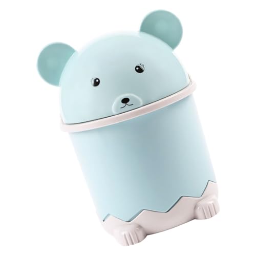 CLISPEED Mini Tischmülleimer mit Deckel Cartoon Desktop Müllbehälter Kompakter Kleiner Abfalleimer für Büro Zuhause Schlafzimmer Platzsparender Schreibtisch Papierkorb Blauer Mini Rubbish CLISPEED Mini Tischmülleimer mit Deckel Cartoon Desktop Müllbehälter Kompakter Kleiner Abfalleimer für Büro Zuhause Schlafzimmer Platzsparender Schreibtisch Papierkorb Blauer Mini Rubbish von CLISPEED