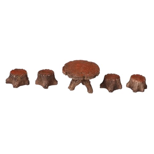 CLISPEED Miniatur Gartentisch und Stühle aus Resin Teiliges Langlebige Feengarten Dekoration Detaillierte Gartenmöbel für Innen und Außen Dekoratives Micro Landschaftszubehör von CLISPEED