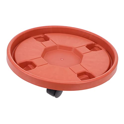 CLISPEED Mobiler Runder Blumenständer mit Universalrollen Dicker Kunststoff Pflanzentopf Rack Wasserdichter Untersetzer Abnehmbar und Beweglich Braun für Pflanzenbehälter und Pflanzentöpfe von CLISPEED