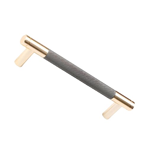 CLISPEED Moderner T Förmiger Möbelgriff Robustem Aluminium Bohrlochabstand Goldfarbener und Grauer Schrankgriff für Küchen und Kleiderschränke Verschleißfest Rostfrei Elegante von CLISPEED