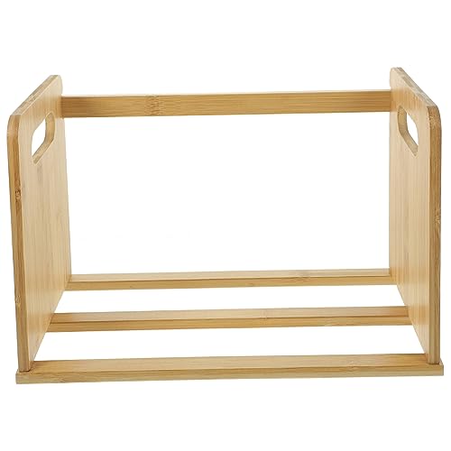CLISPEED Multi Funktionaler Holz Regalständer für Vinyl Schallplatten und Bücher Robuster Desktop Organizer aus Leichtem Holz für Magazine Fotos und Bürobedarf zum Sortieren und von CLISPEED
