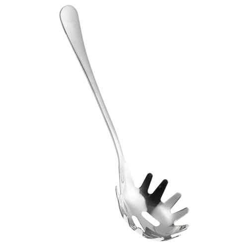 CLISPEED Nudellöffel Nudelheber aus Edelstahl Spaghetti-Servierwerkzeug Pasta-Servierkelle Nudelkelle Löffel Nudeln nur Nudelheber Löffel Spaghetti-Server aus Metall Rostfreier Stahl Silber von CLISPEED