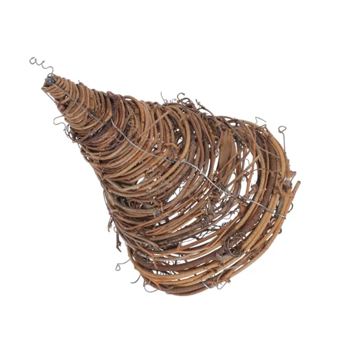 CLISPEED Original Ökologischer Runder Rattan Lampenschirm Handgefertigt Stabile Verarbeitung Naturfarbener Landhausstil Einfache Montage Dekorativ für Wohn und Außenbereiche Geschenkidee von CLISPEED