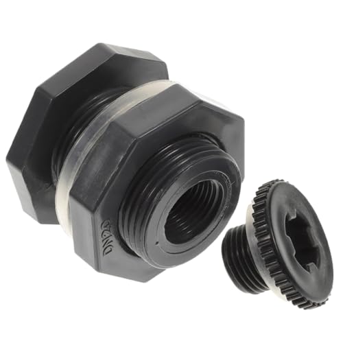 CLISPEED PVC Schottverschraubung mit Stopfen Robuster Wasserbehälter Anschluss für Regenfässer Langlebiges Fitting für Haushalt Gewerbe und Industrie Präzise Abdichtung und Einfache von CLISPEED