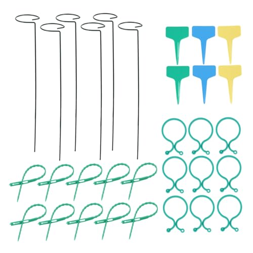 CLISPEED Pflanzenstütze Teiliges aus Wetterfestem Eisen mit Stützrahmen und Steckbaren Etiketten für Topfpflanzen Robust für Vertikale Pflanzen und Gartenpflanzen von CLISPEED