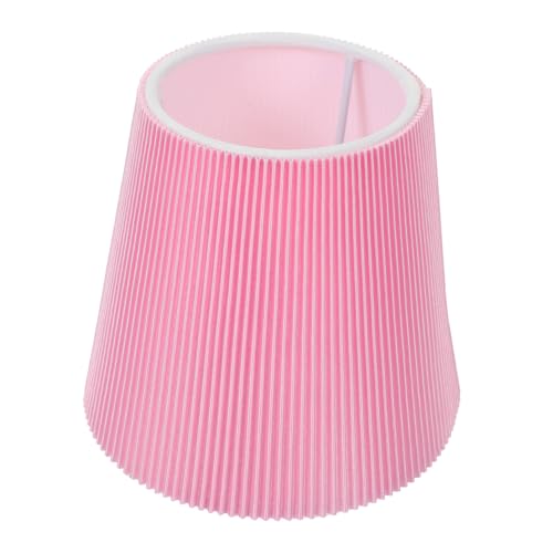 CLISPEED Pleated Lampenschirm Ersatz für Tischlampe und Stehlampe PVC Stoff Lampenabdeckung in Rosa Vielseitiger Lampenschirm für Wohn Schlaf Arbeitszimmerbeleuchtung von CLISPEED