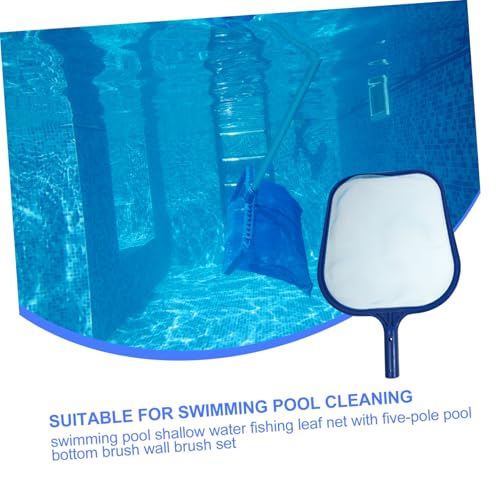 CLISPEED Pool Reinigungsset mit Feinmaschigem Laubkescher und Fünfteiliger Teleskopstange Leichtes Langlebiges Schwimmbadbürsten Kescher Oberflächliche und Tiefe Poolreinigung von CLISPEED