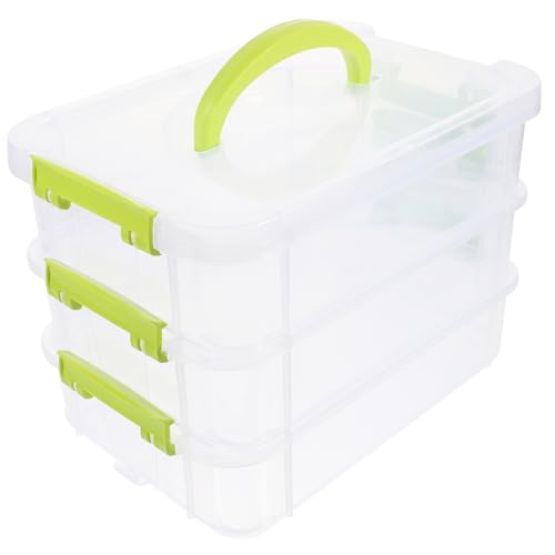 CLISPEED Praktische Stöckige Aufbewahrungsbox mit Griff Transparente Kunststoffbox für Büro Schmuck und Bastelmaterial Abnehmbare Schnappverschlüsse für Sichere Lagerung Kompakte CLISPEED Praktische Stöckige Aufbewahrungsbox mit Griff Transparente Kunststoffbox für Büro Schmuck und Bastelmaterial Abnehmbare Schnappverschlüsse für Sichere Lagerung Kompakte von CLISPEED