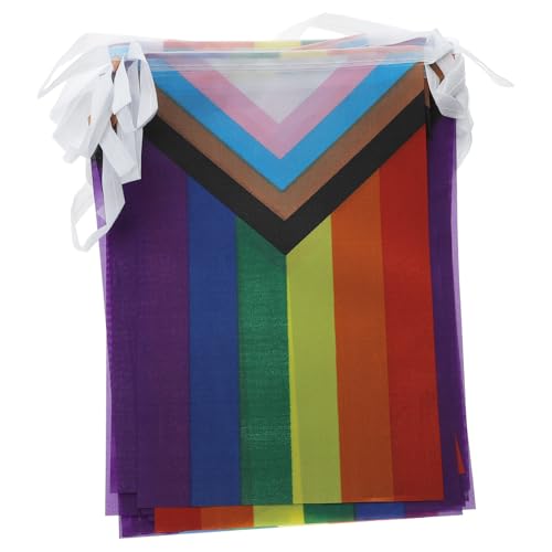 CLISPEED Progress Pride Dreieckige Regenbogenflagge Teiliges Banner Polyester Langlebig für Lgbtq Party Parade Dekoration Innen Außen von CLISPEED