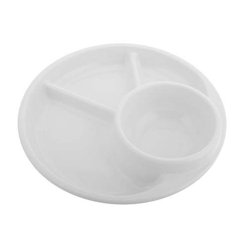CLISPEED Reibeplatte Zur Fettreduzierung Abendessen Platte Teller Für Knödel Sushi-platte Aus Kunststoff Party-snack-platte Fach Serviertablett Sushiteller Mit Dip Salatplatte Weiß Plastik von CLISPEED