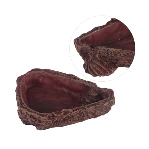 CLISPEED Reptilien Futternapf aus Harz Imitation Baumrinde Wasserschale für Eidechsen Frosch Spinnen Kleintiere Trocken und Terrarienschale Robust Langlebig Kompakt von CLISPEED