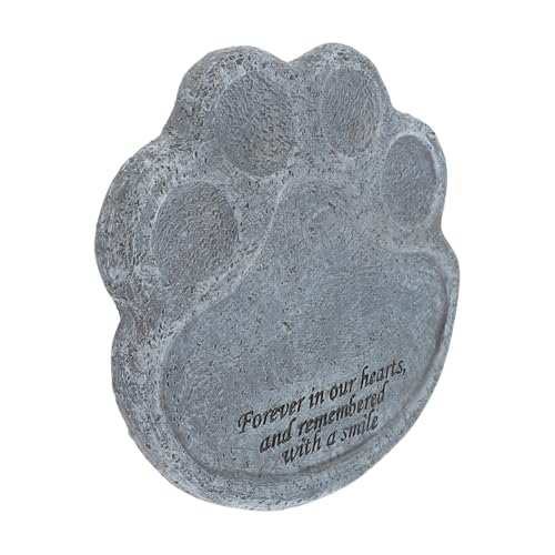 CLISPEED Resin Haustier Gedenkstein mit Hundepfote Wetterfester Gartenschmuck Kompakte Natürliche Gravur für Garten Terrasse und Erinnerungsstätte Verstorbener Hunde und Katzen von CLISPEED