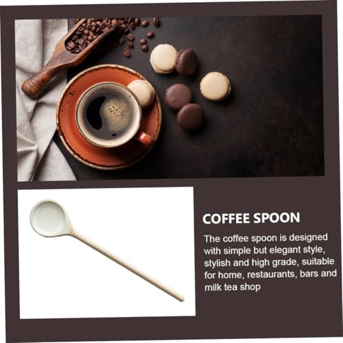CLISPEED Retro Keramik Löffel mit Langem Griff Vintage Kaffee und Teelöffel Ergonomisch Geformt Vielseitig als Dessert und Gewürzlöffel für Zuhause und Geeignet von CLISPEED