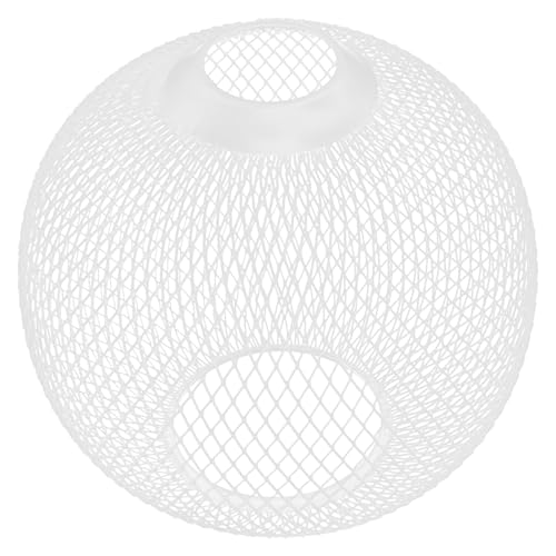 CLISPEED Retro Metall Lampenschirm Kugelform Weiß Hängelampe Lampenschirm für Pendelleuchte Wohnzimmer Schlafzimmer Industrieller Stil Eisen Draht Design von CLISPEED