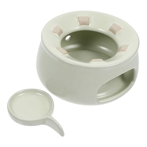 CLISPEED Retro Teewärmer Keramik Heizbasis Teelicht Halter für Zuhause Büro Multifunktional als Kaffee und Lebensmittelwärmer von CLISPEED