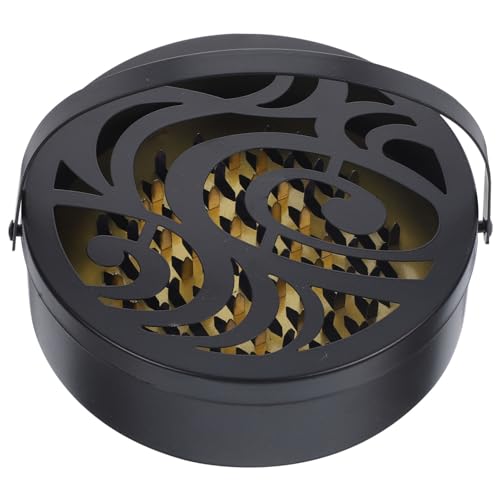 CLISPEED Runder aus mit Griff Feuerschutz Mückenspiralen Halter für Garten und Outdoor Rostfreies Material Stylisches Design Sichere Anwendung von CLISPEED