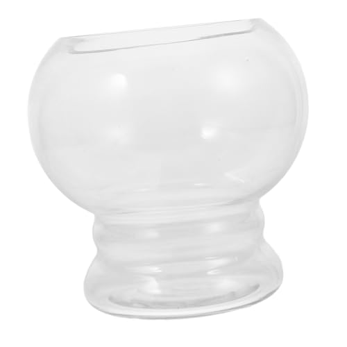 CLISPEED Rundes Kleines Glasfischbecken Transparent Robust Langlebig Dekorativ für Schreibtisch Zuhause Büro Geeignet Aquarium Terrarium von CLISPEED