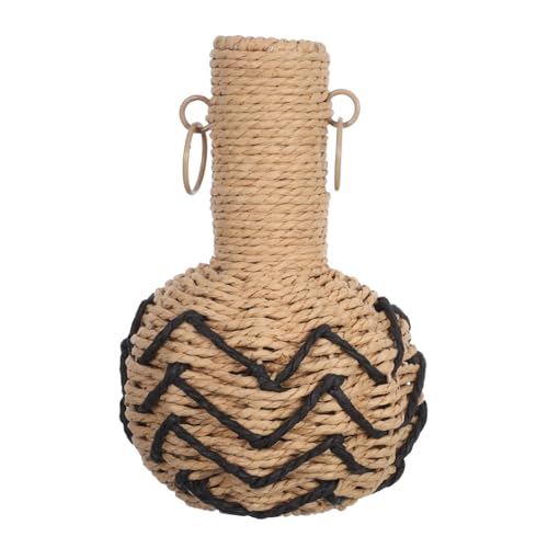 CLISPEED Rustikale Papierseil Deko Vase Handgefertigter Boho Pflanzenhalter Vielseitig für Getrocknete Blumen Bauernhausstil Tischdekoration Umweltfreundlich Pflegeleicht für Wohnzimmer und von CLISPEED