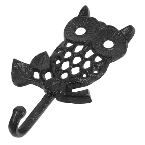 CLISPEED Rustikaler Gusseisen Wandhaken Eulenform Vintage Stil Multifunktional für Küche Bad Flur Schlüssel und Handtücher Aufhänger Attraktive Metall Dekoration von CLISPEED