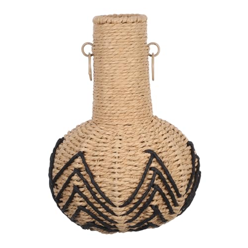 CLISPEED Rustikaler Handgefertigter Papierseil Blumenvase Stabiler Eisenrahmen Vielseitig für Getrocknete Blumenarrangements Boho und Landhausstil Dekorativ für Hochzeiten und Wohnräume von CLISPEED