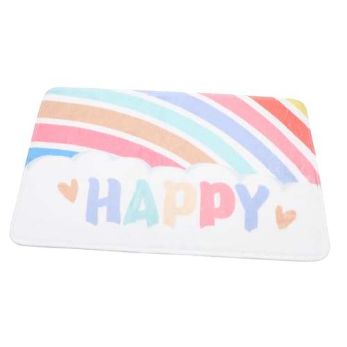 CLISPEED Rutschfester Polyester Badteppich mit Regenbogen Weicher Badezimmerteppich für Wc Vorleger Saugfähige Indoor Fußmatte Modernes Design Langlebig und Pflegeleicht von CLISPEED