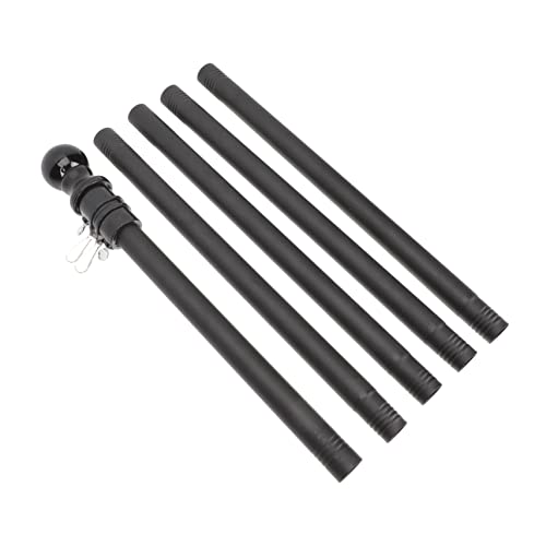 CLISPEED Schwarzer Fahnenmast Rostfreier Drehbarer Garten Flaggenmast Wetterfeste Outdoor Flag Pole Praktische Antiverhedderung Vielseitig für Haus Wand Dach Geeignet von CLISPEED