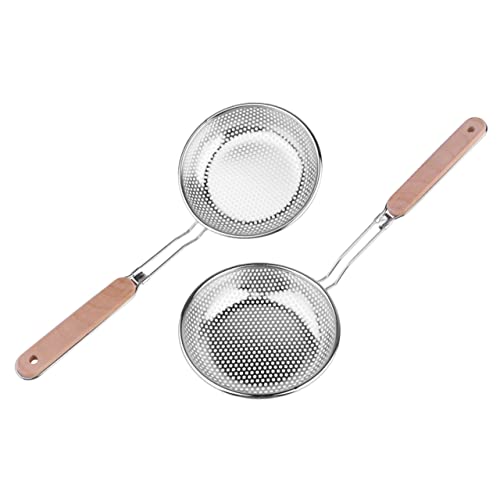 CLISPEED Sieb mit Holzgriff Perforierter Schöpflöffel für Frittiergerichte Geeignet für Zuhause Küche und Restaurant von CLISPEED