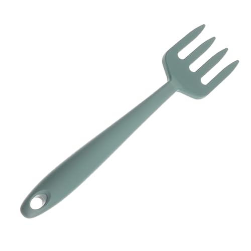 CLISPEED Silikon Küchenkochgabel Hitzebeständig Ergonomisch Lang Griff Pasta Serviergabel Antihaft für Familien Restaurants Camping Hochwertiges Kochutensil in Dunkelgrün von CLISPEED