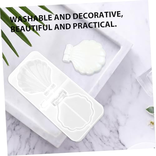 CLISPEED Silikonform Makeup Spiegel Gießform Muschelform DIY Silikonform Faltbarer Schminkspiegel Bastelset Leicht Wiederverwendbar Tragbar für Kreative Handwerksprojekte von CLISPEED