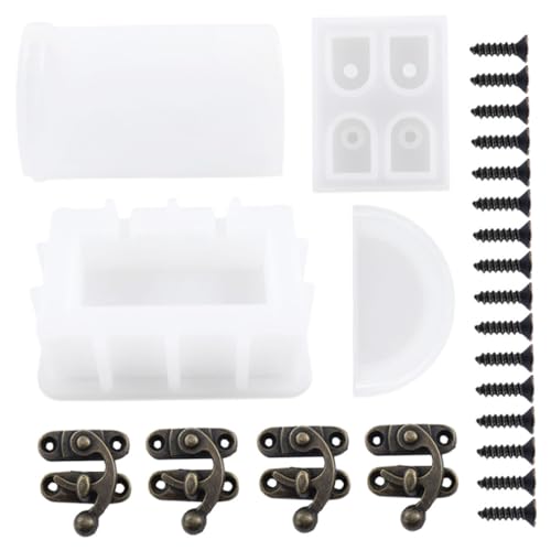 CLISPEED Silikonform Schatztruhe DIY Epoxidharz Gießform Aufbewahrungsbox Bastelset Kompakt Leicht Wiederverwendbar für Schmuck und Kleinteile Organizer von CLISPEED